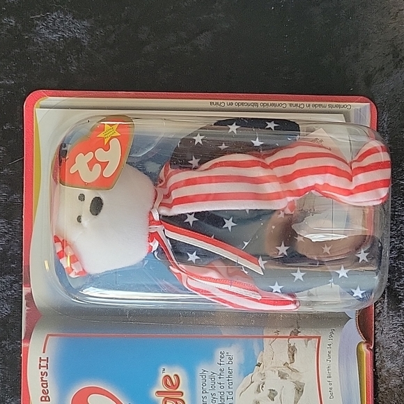 TY 2000 McDonald's Teenie Beanie International Bears II Spangle the Bear - Picture 3 of 6